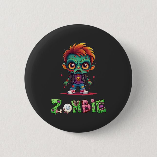 Chapa Redonda De 5 Cm Zombie Kid - Ash (Anverso)