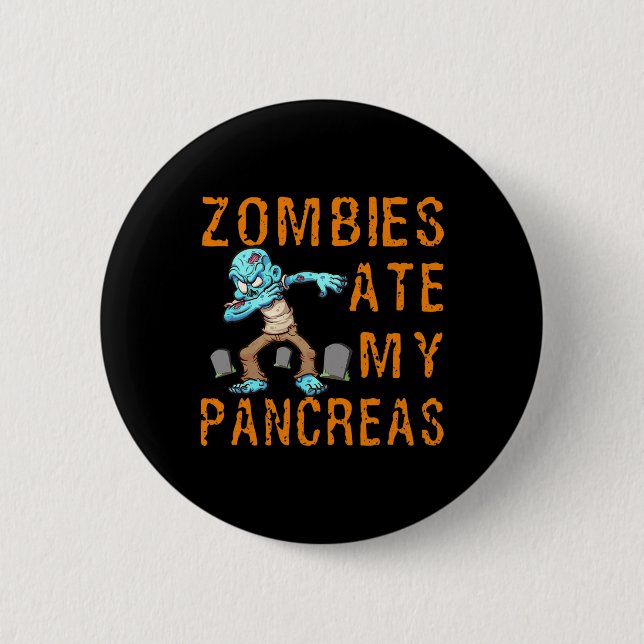 Chapa Redonda De 5 Cm Zombies Ate My Pancreas - Fun Diabetes  (Anverso)