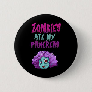 Chapa Redonda De 5 Cm Zombies se comieron mi páncreas Chicas de diabetes