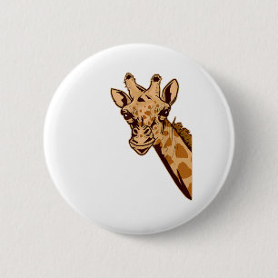 Chapa Redonda De 5 Cm Zoológico Giraffe Animal - African Savanna Zookeep