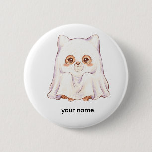 Chapa Redonda De 5 Cm Zorro Fantasma Adorable Halloween - Animales Regor