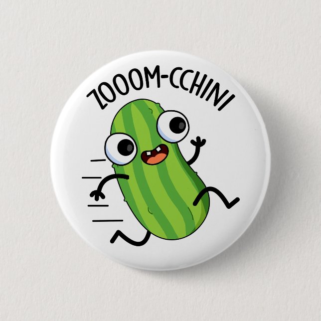 Chapa Redonda De 5 Cm Zucchini Pun Funny (Anverso)