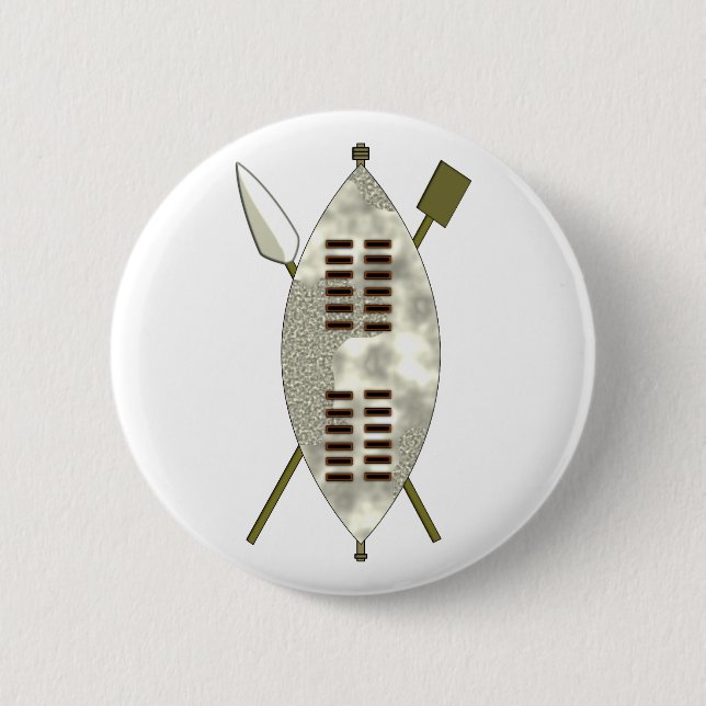 Chapa Redonda De 5 Cm Zulú escudo buckler (Anverso)
