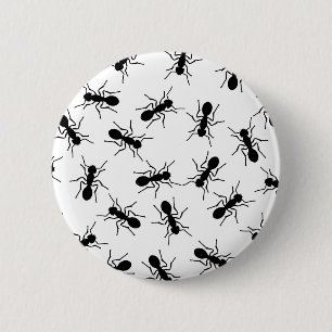 Chapa Redonda De 5 Cm Zwarte mieren, mierennest. Festival de Halloween