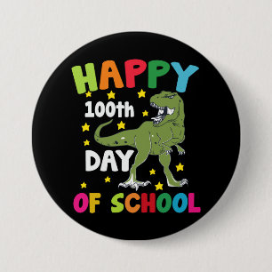 Chapa Redonda De 7 Cm 100 Días De Escuela Trex 100º Día de la Escuela 