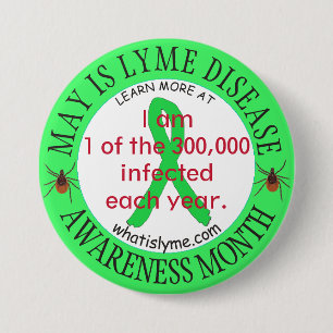 Chapa Redonda De 7 Cm 1 de los 300.000 pacientes con enfermedad de Lyme