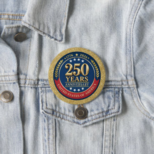 Chapa Redonda De 7 Cm 250º Aniversario USA Patriótico 1776–2026