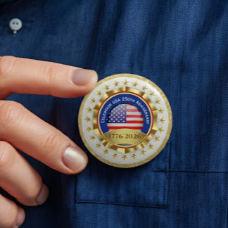 Chapa Redonda De 7 Cm 250th Anniversary USA Patriotic | 1776–2026