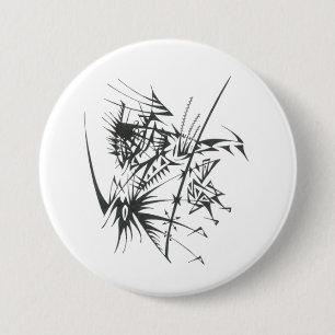 Chapa Redonda De 7 Cm 30 Arte de Tatuaje Tribal Abstracto Blanco Negro
