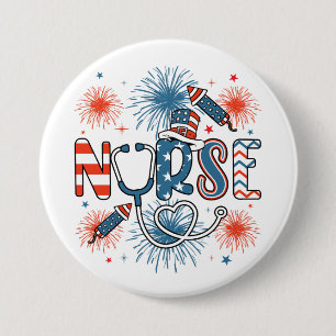 Chapa Redonda De 7 Cm 4 De Julio: Ronda De Enfermeras Patrióticas