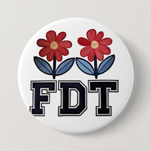 Chapa Redonda De 7 Cm 8647 Sutil Anti Trump Anti MAGA 86 47 Floral Boho
