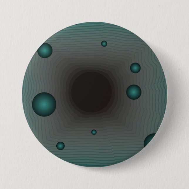 Chapa Redonda De 7 Cm Abstr Fantasy Green Black Wormhole Science Ficción (Anverso)