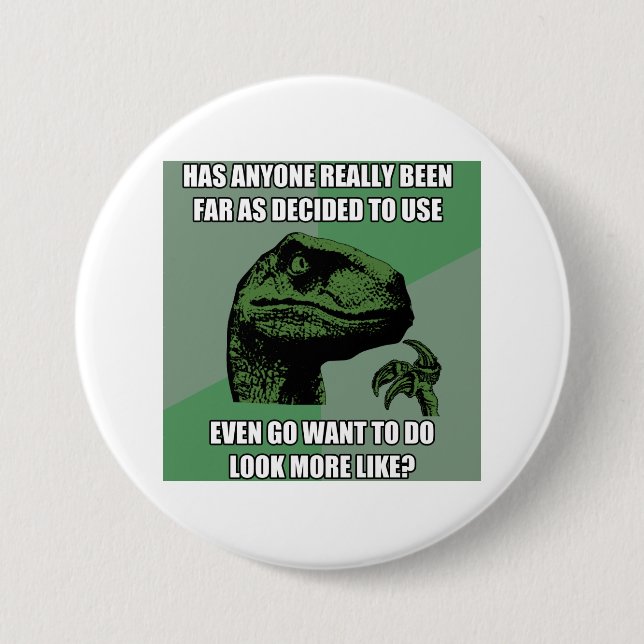 Chapa Redonda De 7 Cm Absurdo de Philosoraptor (Anverso)
