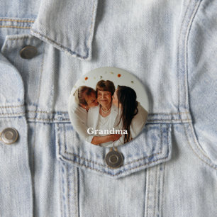 Chapa Redonda De 7 Cm Abuela minimalista foto personalizada 