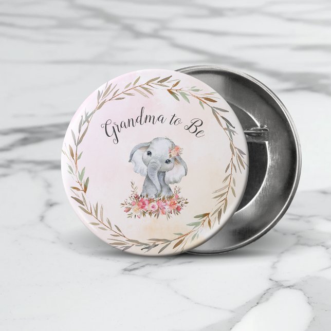 Chapa Redonda De 7 Cm Abuela Para Ser Elefante Baby Shower Boho Moda (Subido por el creador)