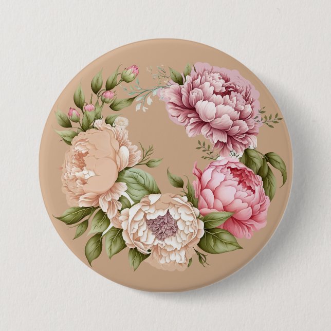 Chapa Redonda De 7 Cm Accesorio Floral De Lápiz De Inspiración Natural (Anverso)