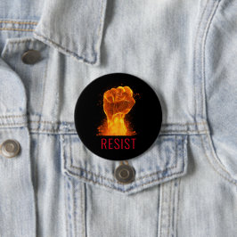 Chapa Redonda De 7 Cm Activista de la resistencia al puño inflamatorio
