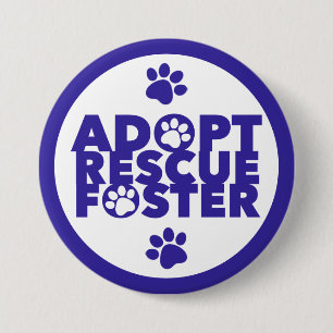 Chapa Redonda De 7 Cm Adopta Rescate Acoge Mascotas