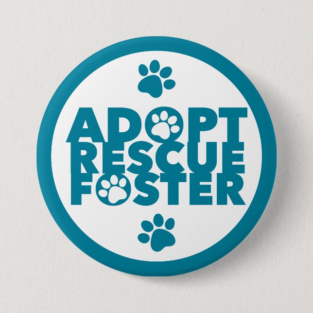 Chapa Redonda De 7 Cm Adoptar Rescatar Proteger Mascotas  (Anverso)