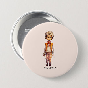 Chapa Redonda De 7 Cm Adorable Kid Zombie - Cute Halloween