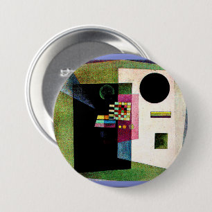 Chapa Redonda De 7 Cm Afirmando, pintura abstracta de Kandinsky,