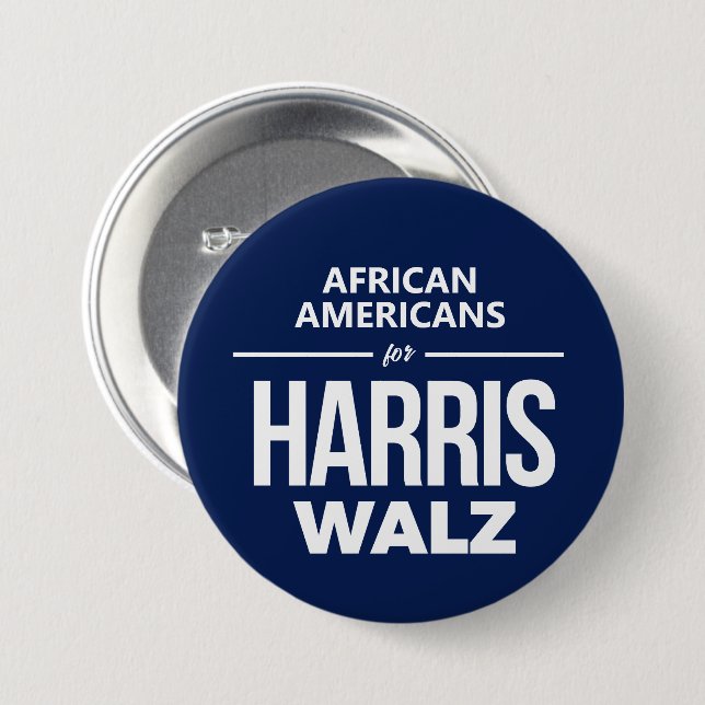 Chapa Redonda De 7 Cm Afroamericanos por Harris Walz (Anverso y reverso)