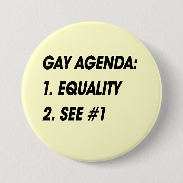 CHAPA REDONDA DE 7 CM AGENDA GAY - IGUALDAD (Anverso)