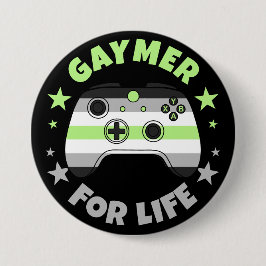 Chapa Redonda De 7 Cm Agender Gaymer For Life Video Game Controller