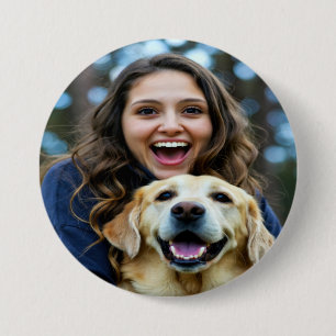 Chapa Redonda De 7 Cm Agregar foto personalizada de Labrador Retriever