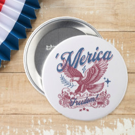 Chapa Redonda De 7 Cm Águila de Eage de Vintage Patriótico USA