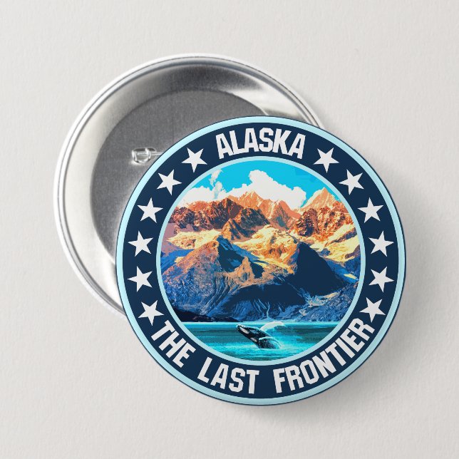 Chapa Redonda De 7 Cm Alaska (Anverso y reverso)