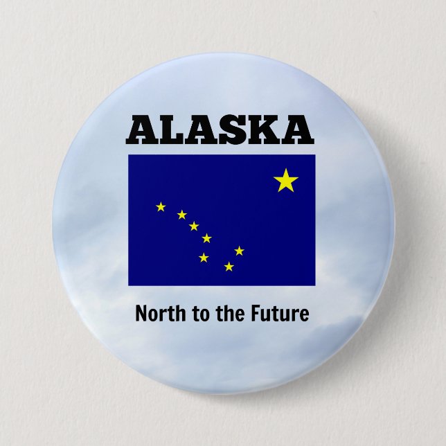 Chapa Redonda De 7 Cm Alaska, norte al futuro (Anverso)
