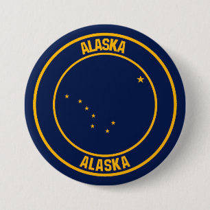 Chapa Redonda De 7 Cm Alaska Round Emblem