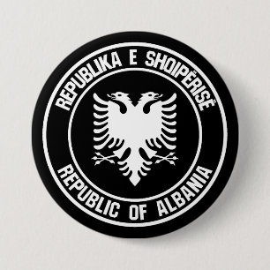 Chapa Redonda De 7 Cm Albania redonda Emblem