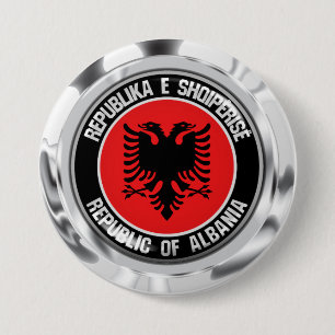 Chapa Redonda De 7 Cm Albania redonda Emblem