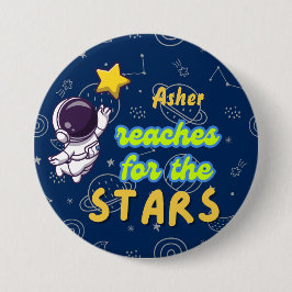 Chapa Redonda De 7 Cm Alcance azul personalizado para la afirmación de l