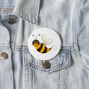 Chapa Redonda De 7 Cm Alegre personaje de abeja abeja bumblebee
