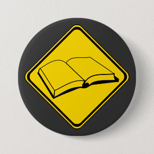 Chapa Redonda De 7 Cm Alerta: ¡Libros por delante!