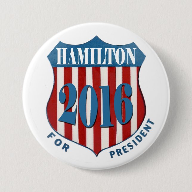 Chapa Redonda De 7 Cm Alexander Hamilton 2016 (Anverso)