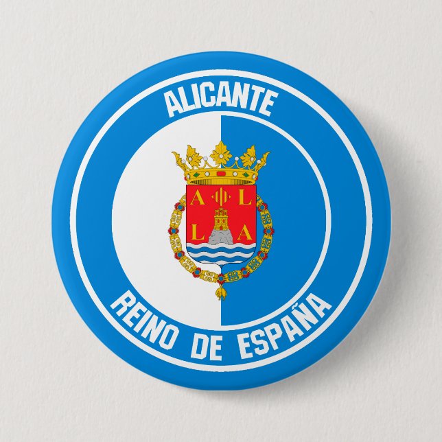 Chapa Redonda De 7 Cm Alicante Round Emblem (Anverso)