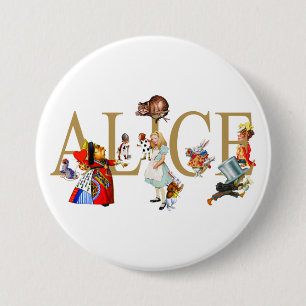 CHAPA REDONDA DE 7 CM ALICE EN WONDERLAND Y AMIGOS