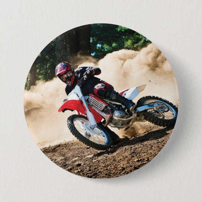 Chapa Redonda De 7 Cm almohada de lanzamiento de motocross (Anverso)