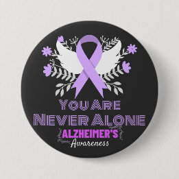 Chapa Redonda De 7 Cm Alzheimer's Ribbon Fight Dementia Awareness