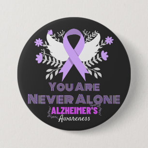 Chapa Redonda De 7 Cm Alzheimer's Ribbon Fight Dementia Awareness