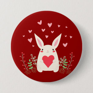 Chapa Redonda De 7 Cm Amante de Kawaii Bunny Personalizado