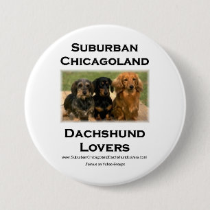 Chapa Redonda De 7 Cm Amantes suburbanos del Dachshund de Chicagoland