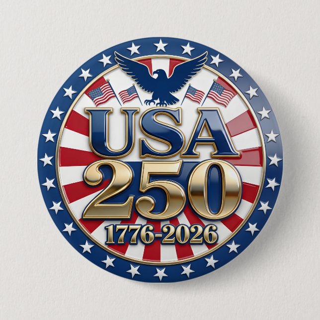 Chapa Redonda De 7 Cm America's Semiquincentennial 1776-2026 USA 250 (Anverso)