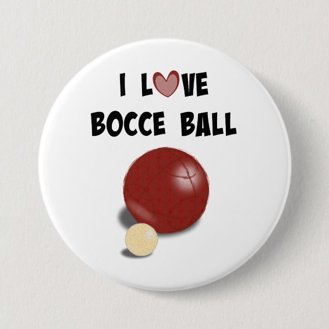 Chapa Redonda De 7 Cm Amo Bocce Ball (Anverso)