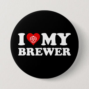 Chapa Redonda De 7 Cm Amo (Corazón) Mi Cervecera