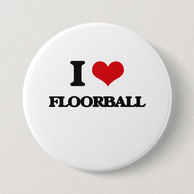 Chapa Redonda De 7 Cm Amo Floorball (Anverso)
